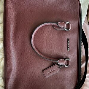 Coach Maroon Leather Men's Briefcase